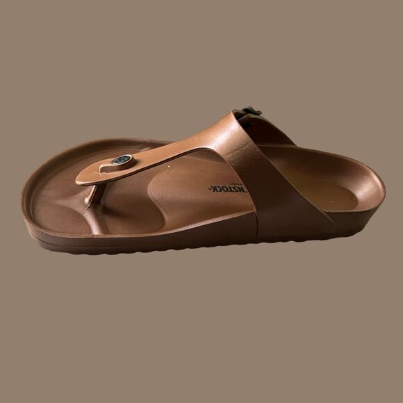 NWOB Birkenstock EVA Gizeh WATERPROOF - Metallic Copper - 1001506 Size 43 M 10 W - Picture 4 of 7